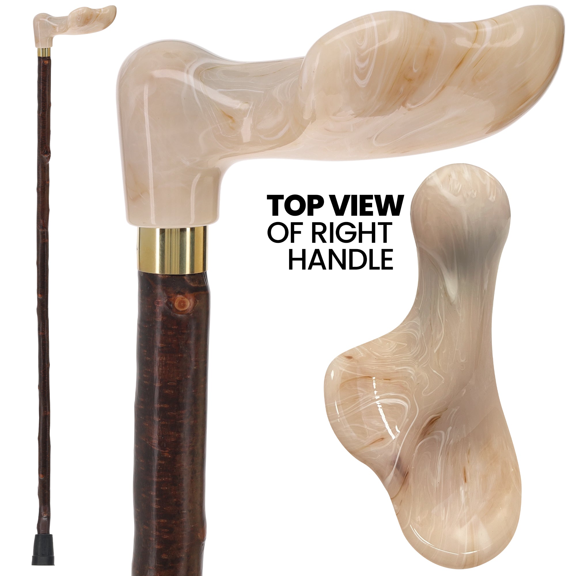 Scratch and Dent Blackthorn & White Marble Grip, Natural Blackthorn Elegance V3188
