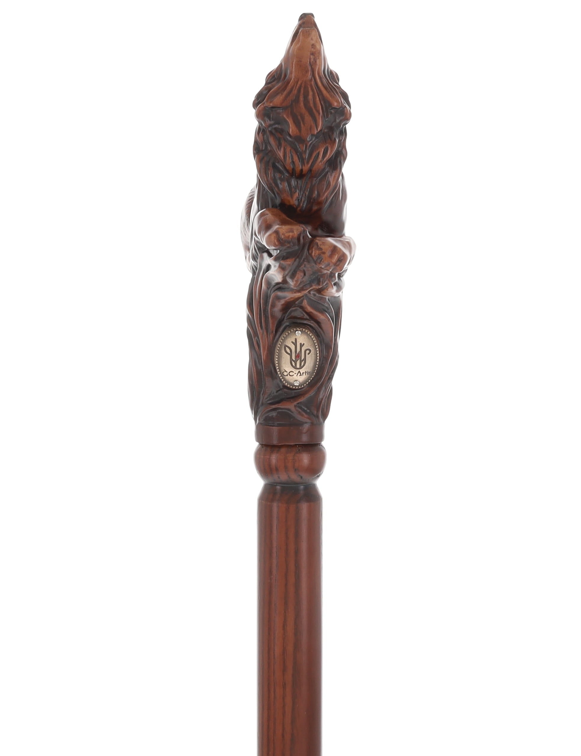 Howling Wolf Artisan Intricate Hand-Carved Walking Cane