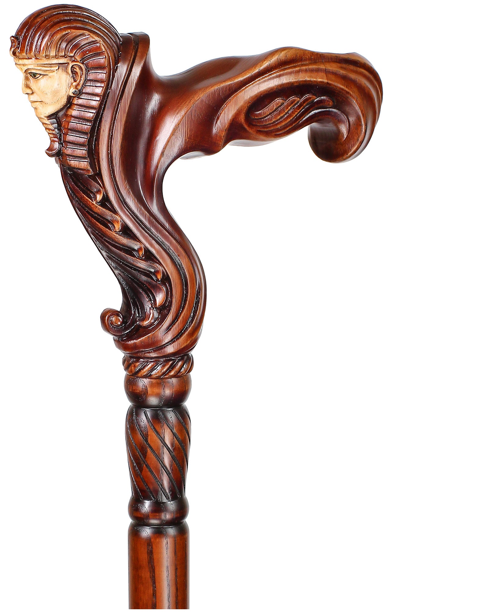 Tutankhamun: Ergonomic Intricate Handcarved Cane (Right Hand)