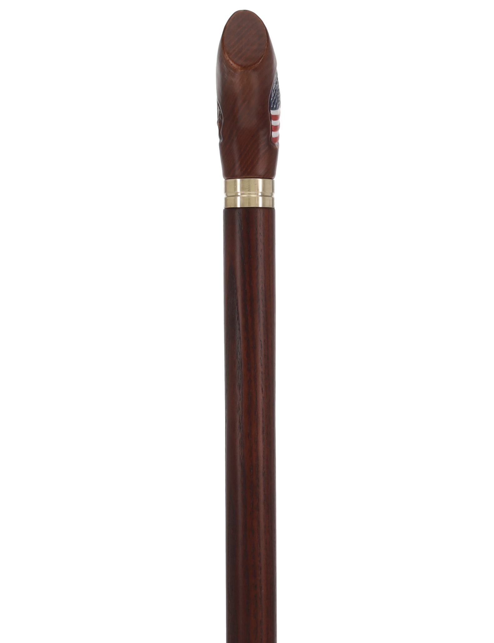 USA Bald Eagle Patriotic Handcarved Cane - Dark Wood (ash)
