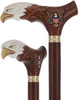 USA Bald Eagle Patriotic Handcarved Cane - Dark Wood (ash)