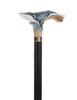 Masterpiece Hand-Carved Blue Whale Painted Walking Cane
