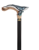 Masterpiece Hand-Carved Blue Whale Painted Walking Cane