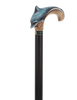 Masterpiece  Hand-Carved Dolphin Painted Walking Cane