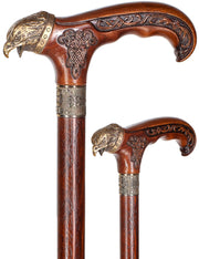 Eagle Head: Bronze Artisan Intricate Detail Design Cane