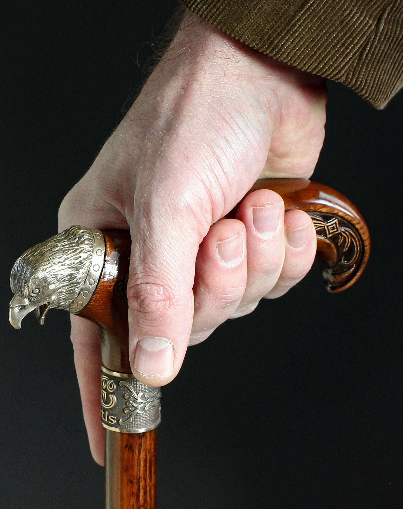 Eagle Head: Bronze Artisan Intricate Detail Design Cane