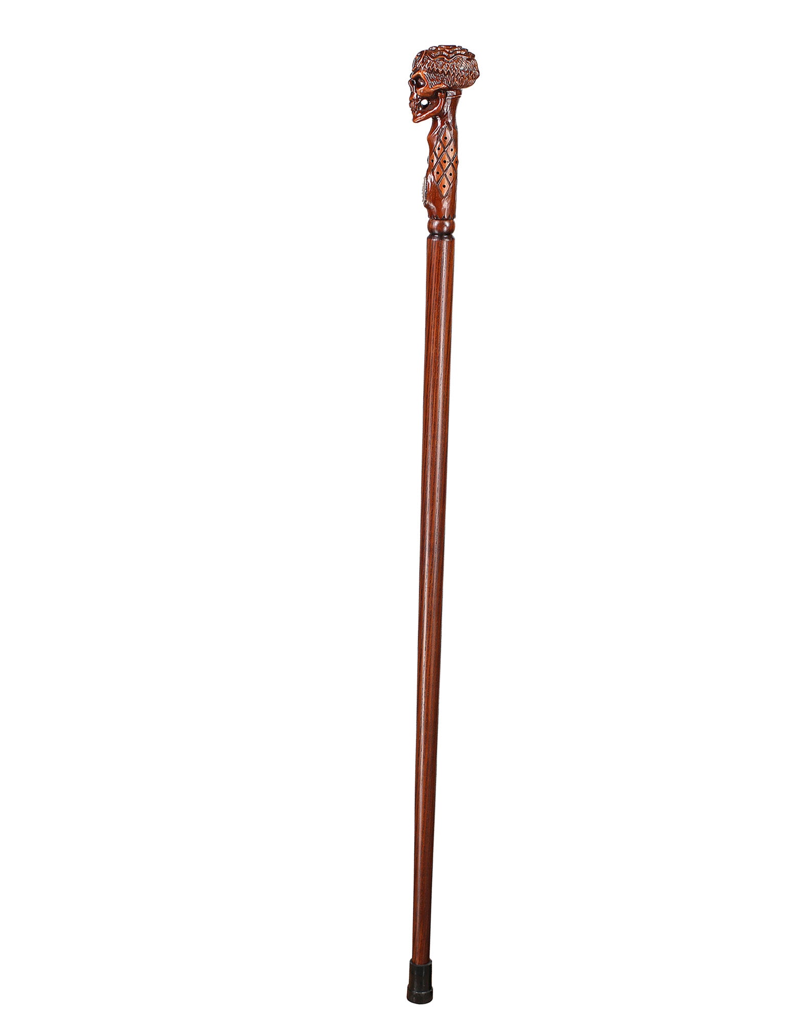 Egyptian Skull Cane: Unique Wood Handcarved Artisan Detail