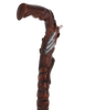 Buffalo Skull Snake: Artisan Intricate Handcarved Wood Cane