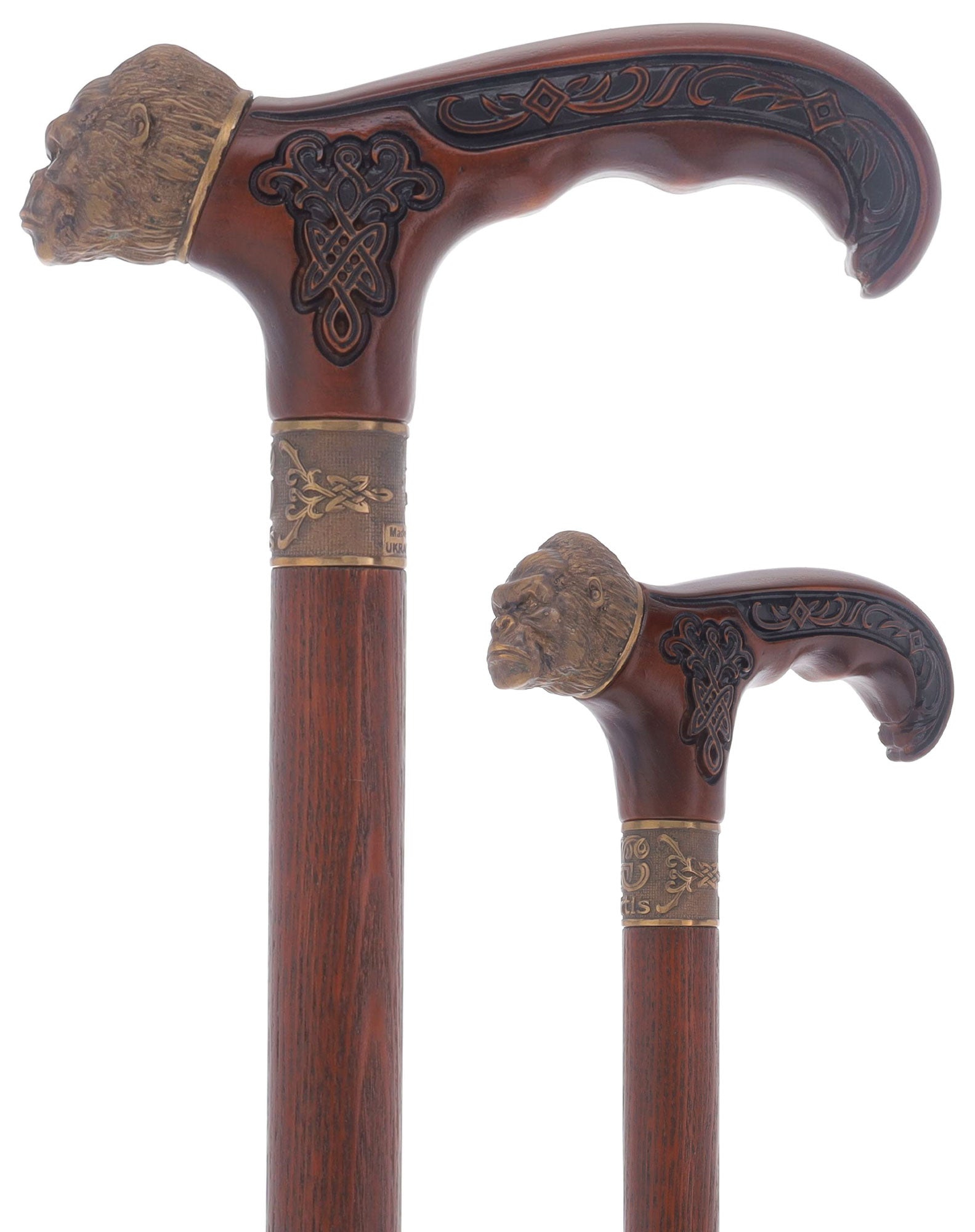King Kong: Bronze Artisan Intricate Detail Design Cane