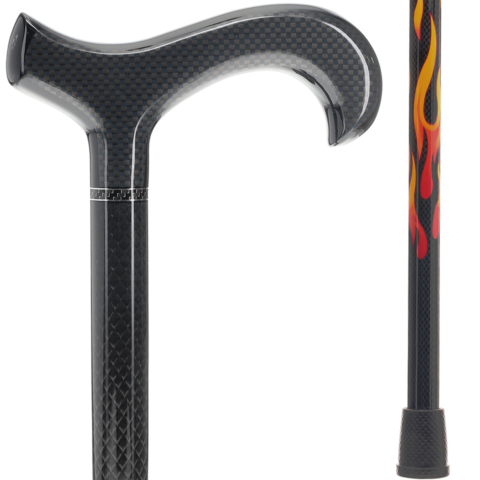 Exclusive Dr. House Flame Derby Cane - Carbon Fiber