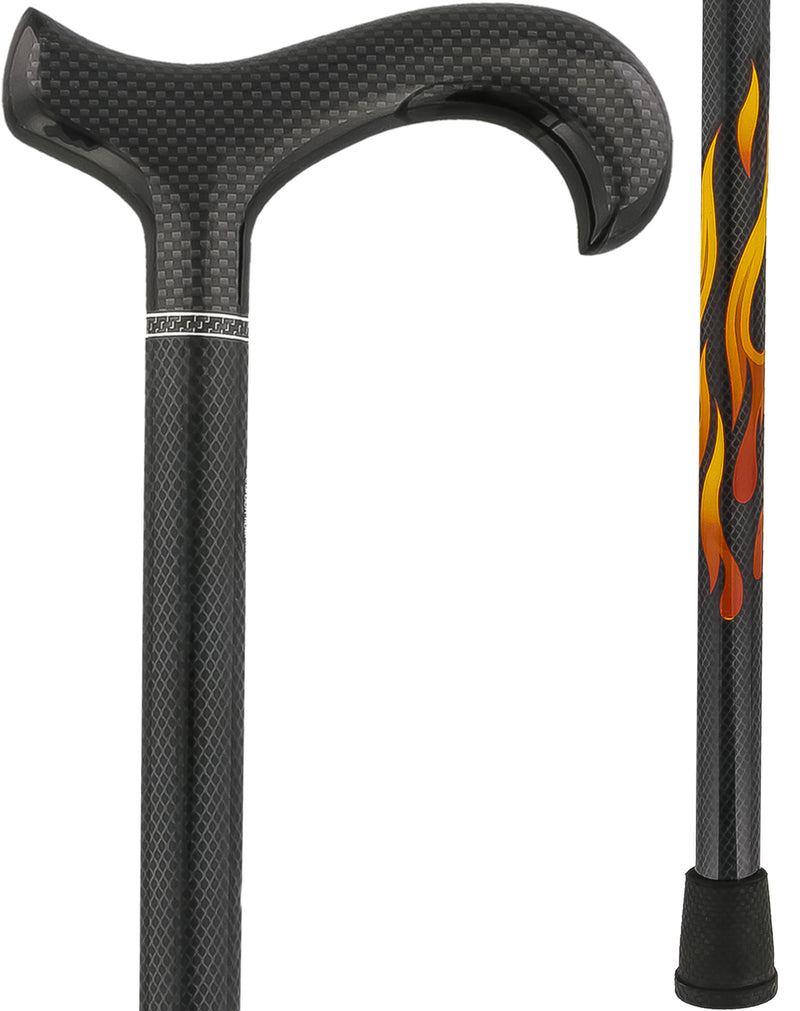 Exclusive Dr. House Flame Derby Cane - Carbon Fiber