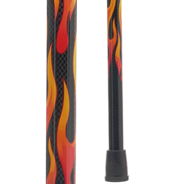 House Flame Derby Walking Cane With Mesh Carbon Fiber Shaft
