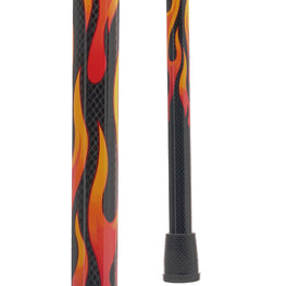 Scratch and Dent House Flame Derby Walking Cane With Mesh Carbon Fiber Shaft V2078