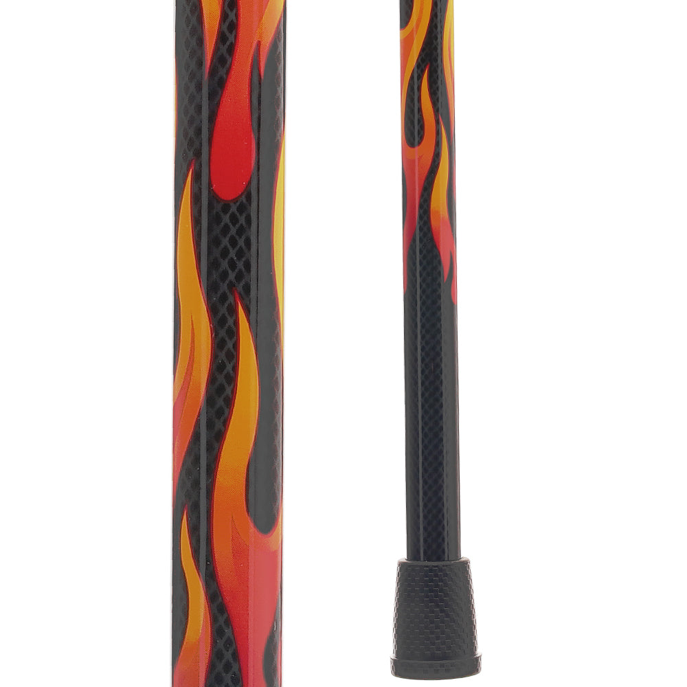 Scratch and Dent House Flame Derby Walking Cane With Mesh Carbon Fiber