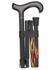 Dr. House Flame Derby Cane: Foldable & Adjustable Carbon Fiber