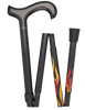 Dr. House Flame Derby Cane: Foldable & Adjustable Carbon Fiber