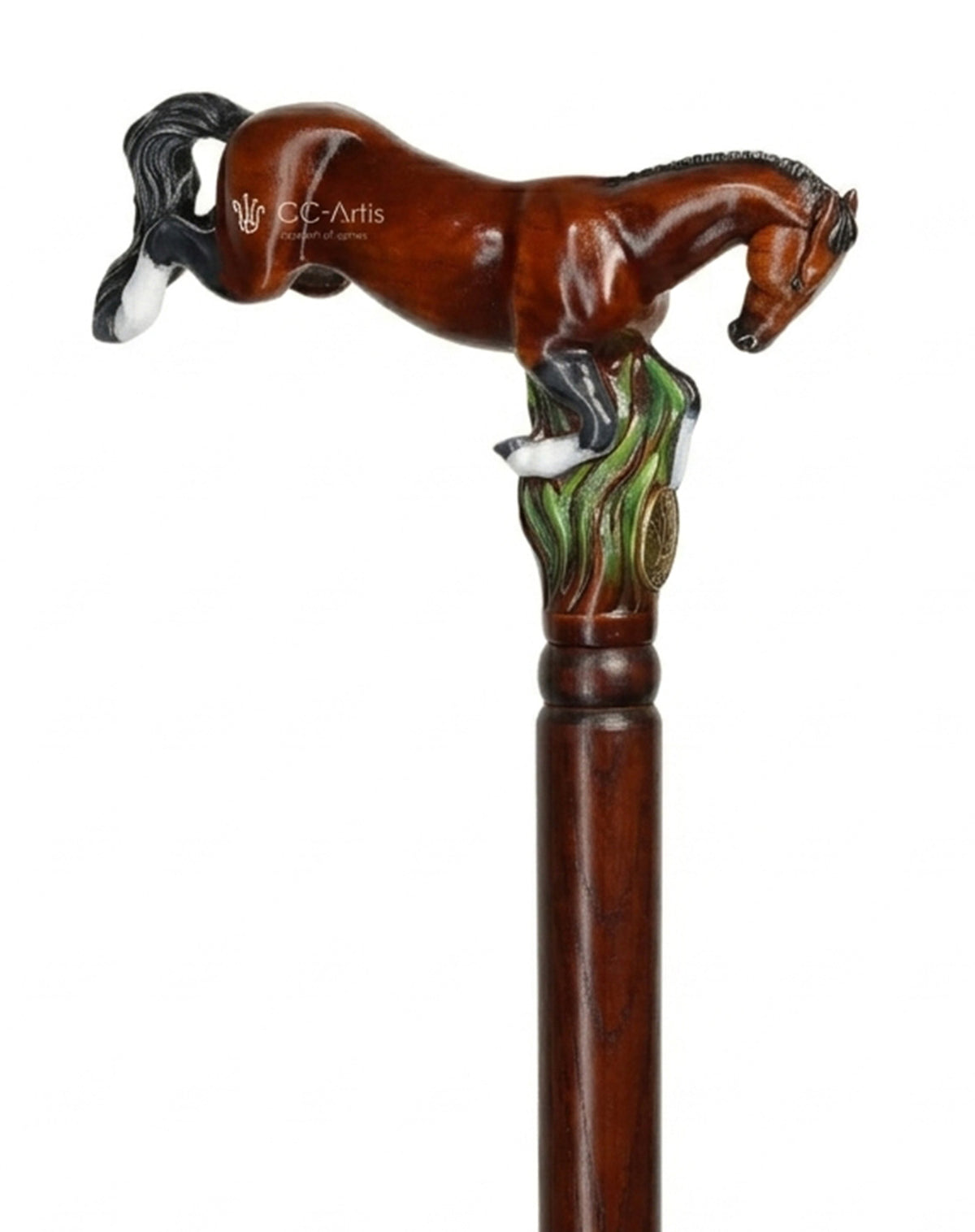 Sprint Horse Hand-painted: Intricate Handcarved Cane