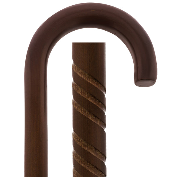 Walnut finished Tourist Cane - Stained Wood Shaft