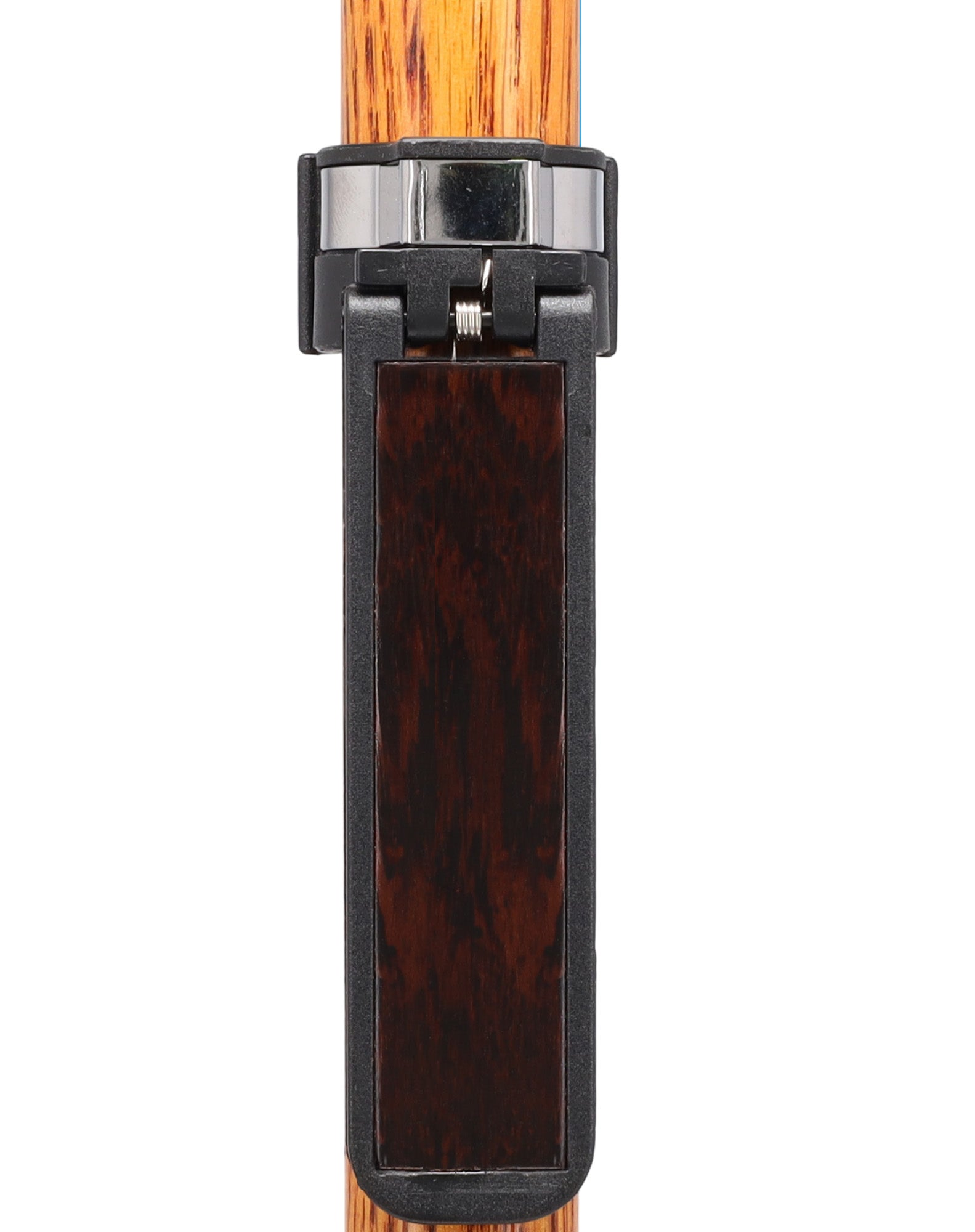 Auto Flip-Up Wenge Wood Cane Holder: Easy Store-Away Design