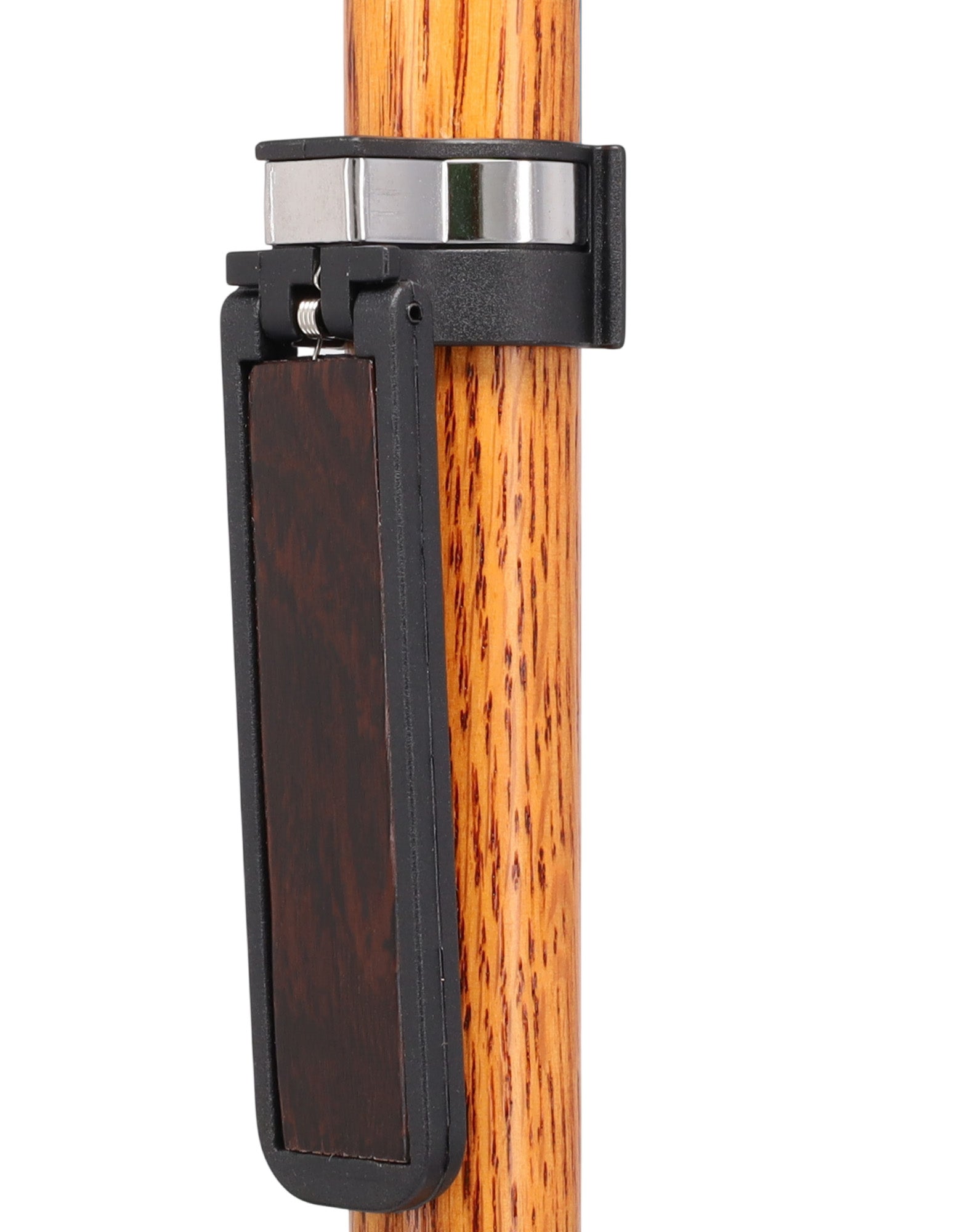Auto Flip-Up Wenge Wood Cane Holder: Easy Store-Away Design