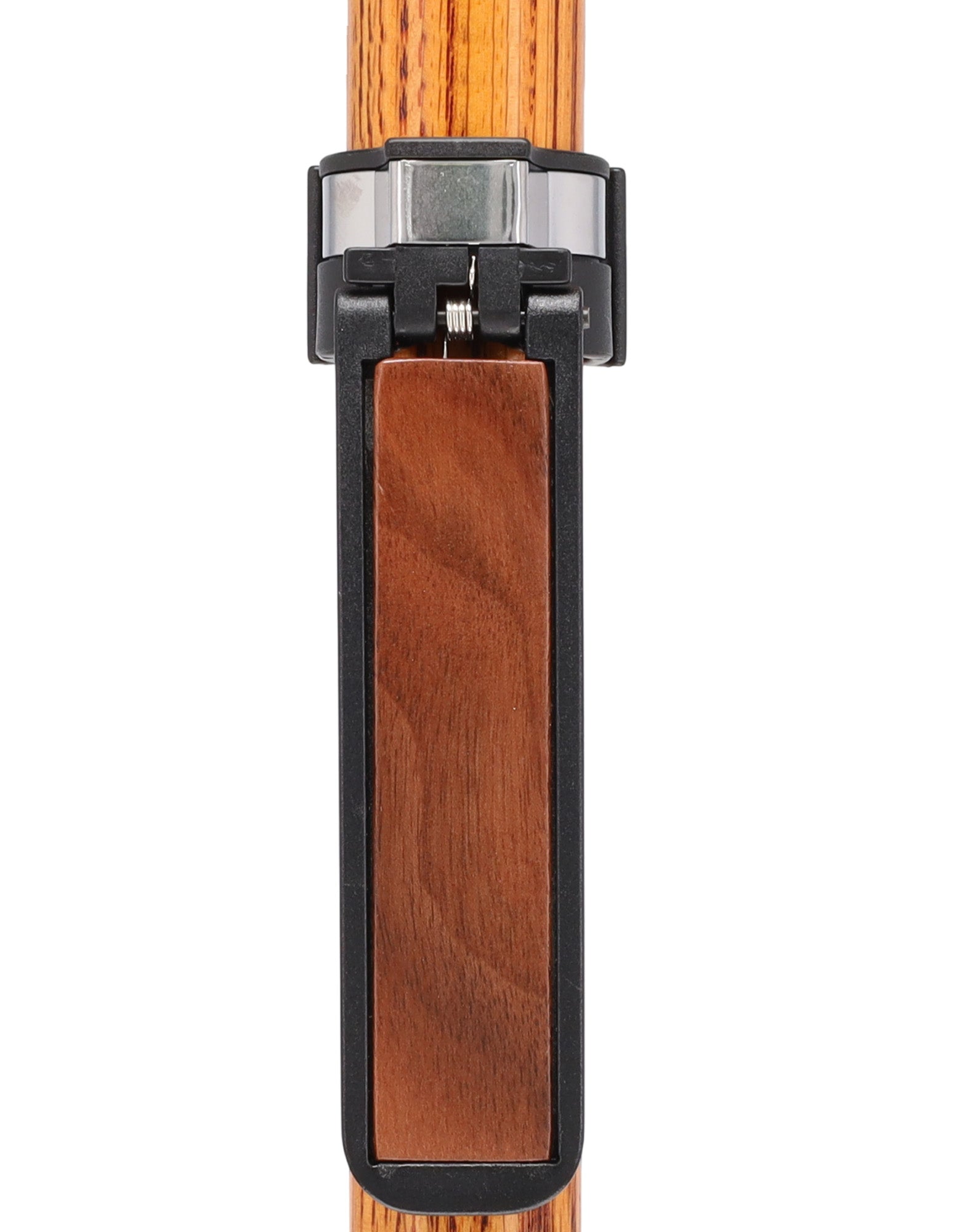 Auto Flip-Up Walnut Wood Cane Holder: Easy Store-Away Design