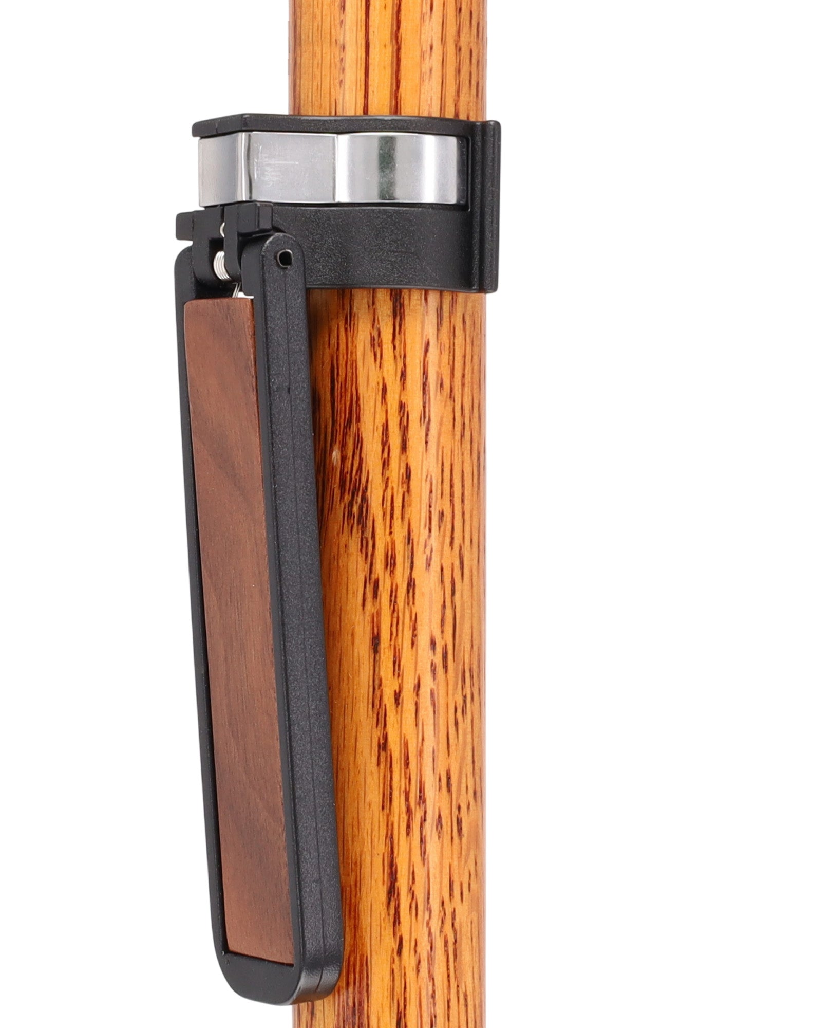 Auto Flip-Up Walnut Wood Cane Holder: Easy Store-Away Design