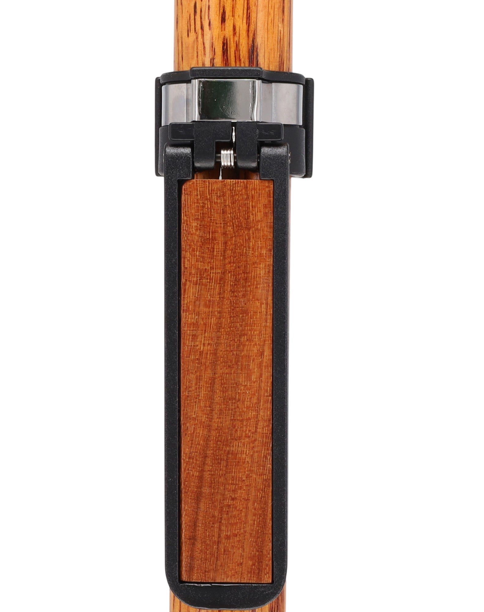 Auto Flip-Up Afromosia Wood Cane Holder: Easy Store-Away Design