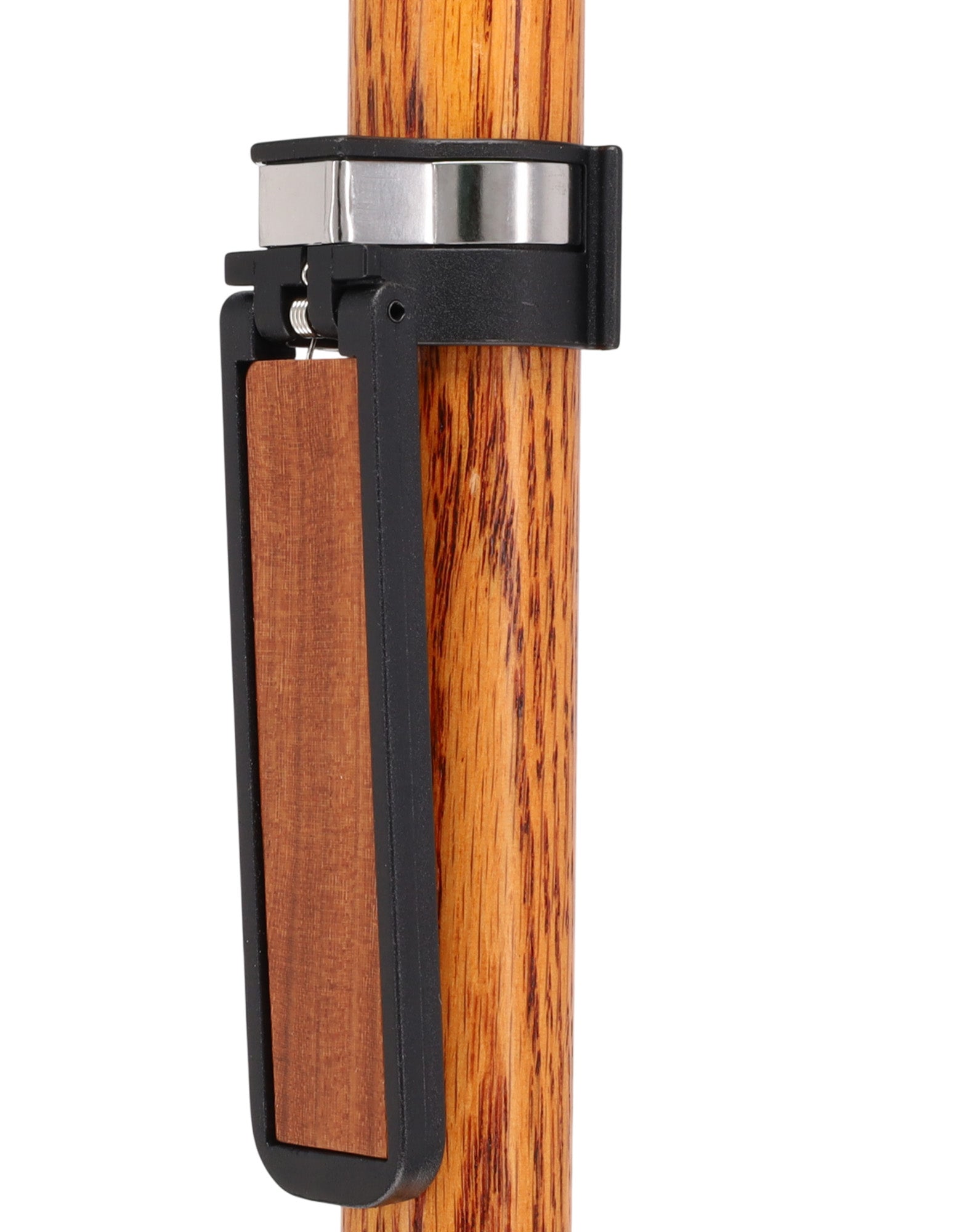 Auto Flip-Up Afromosia Wood Cane Holder: Easy Store-Away Design