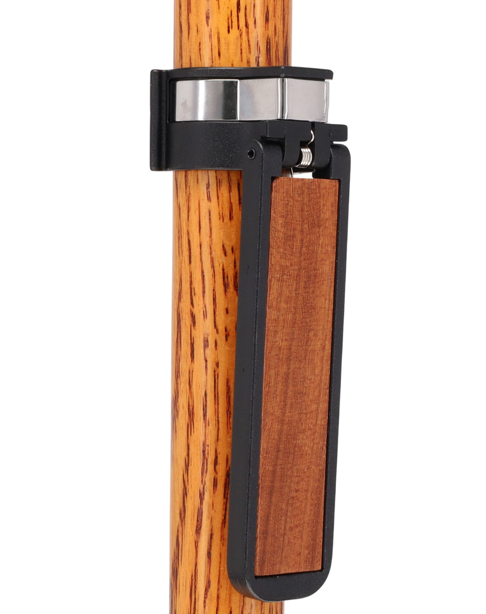 Auto Flip-Up Afromosia Wood Cane Holder: Easy Store-Away Design