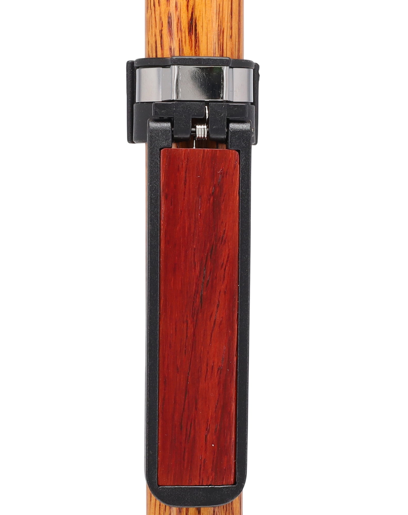 Auto Flip-Up Padauk Wood Cane Holder: Easy Store-Away Design