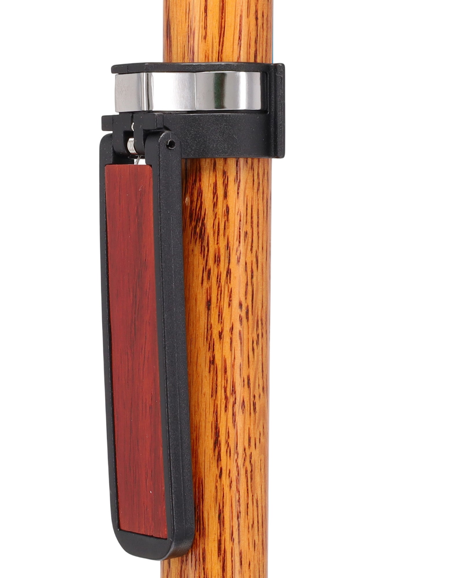 Auto Flip-Up Padauk Wood Cane Holder: Easy Store-Away Design