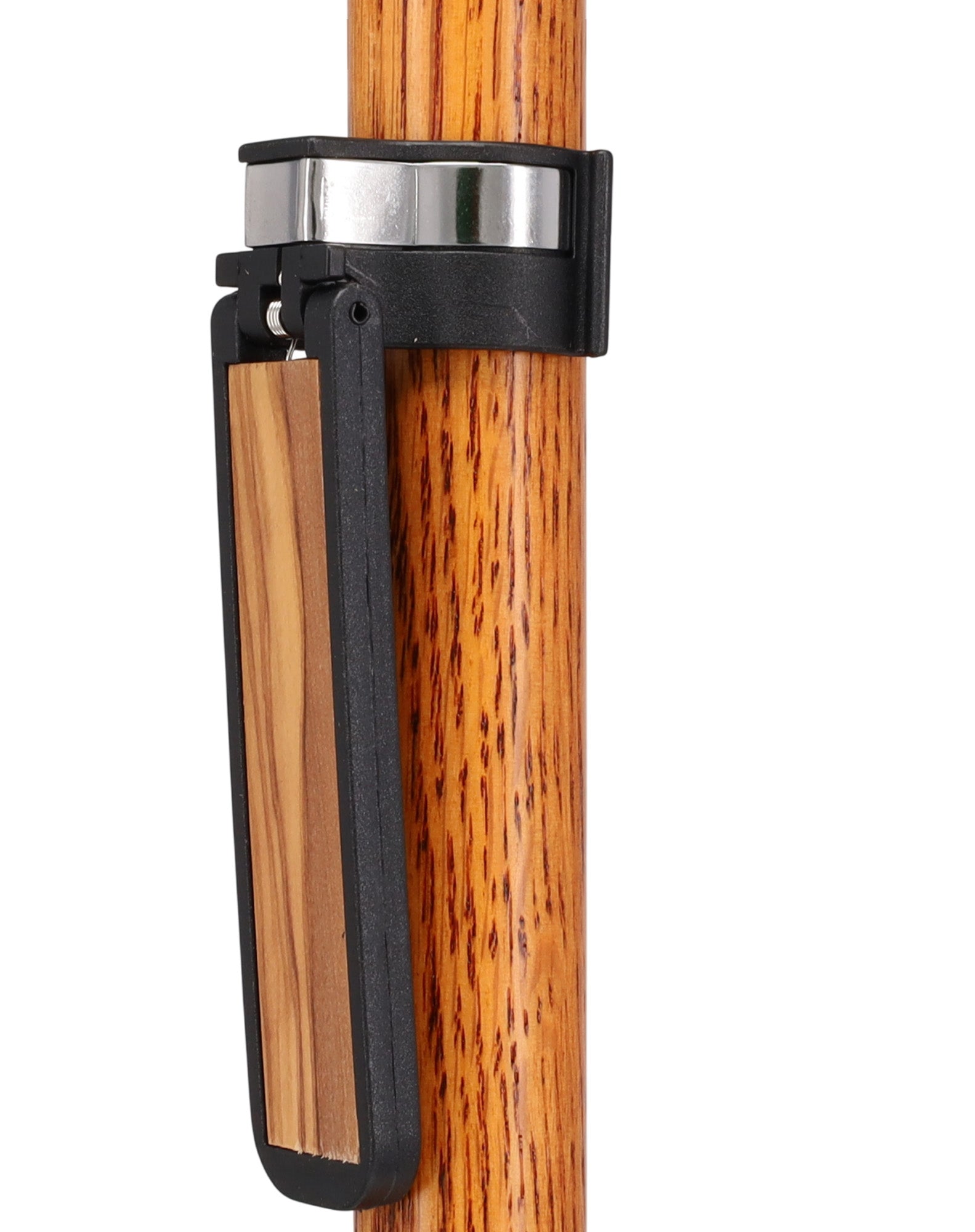 Auto Flip-Up Olive Wood Cane Holder: Easy Store-Away Design