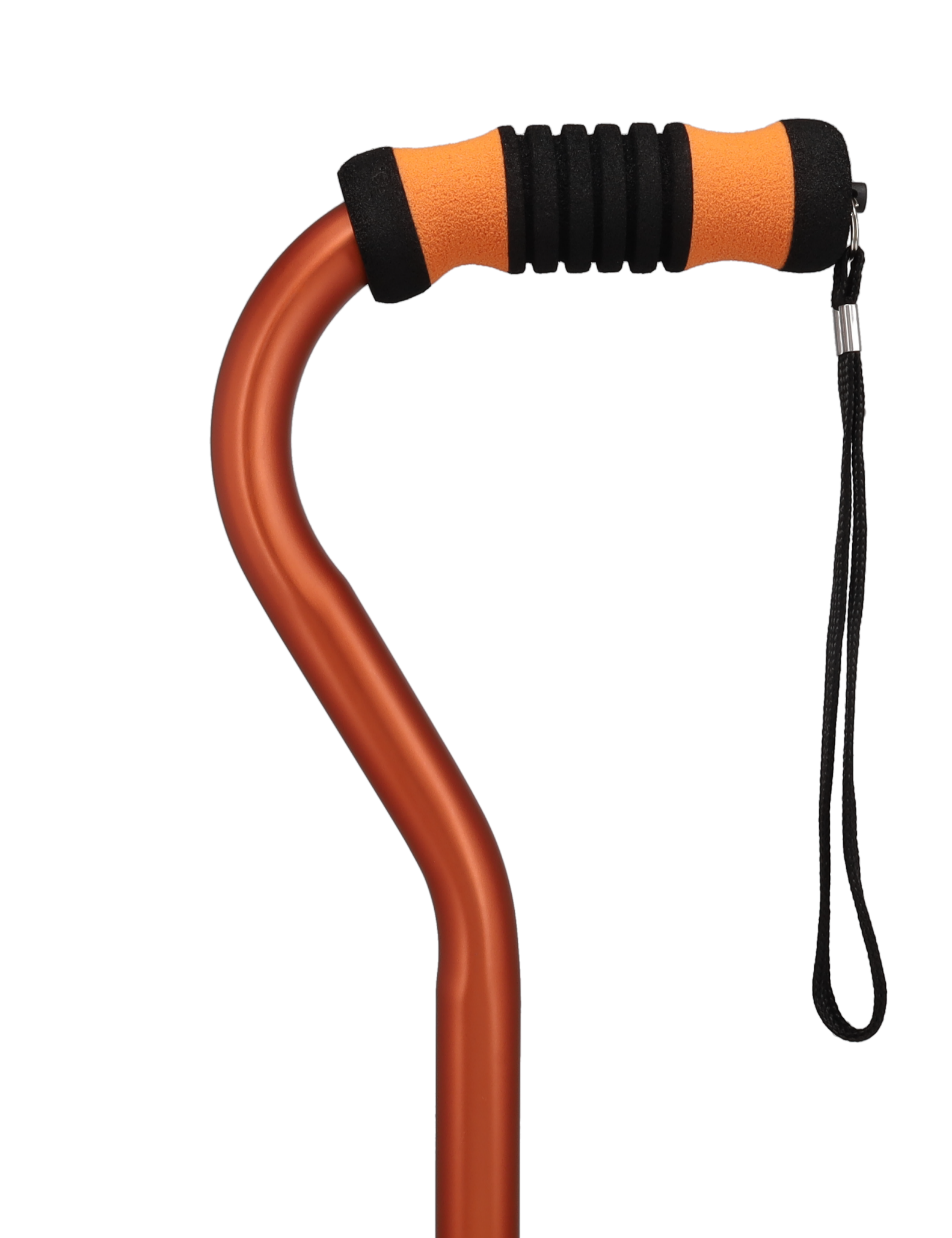 Orange Adjustable Offset Walking Cane w/ Color matching Grip