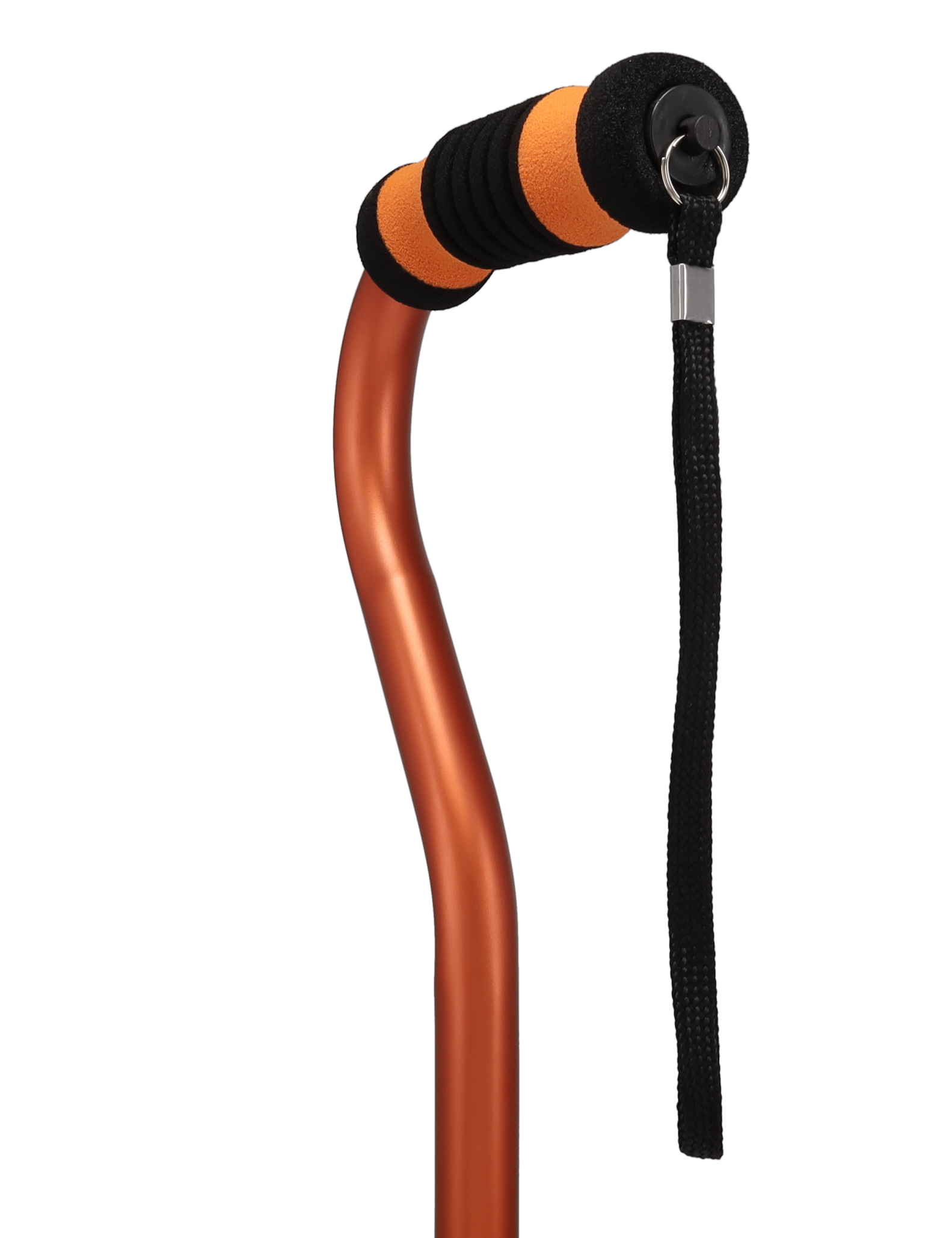 Orange Adjustable Offset Walking Cane w/ Color matching Grip