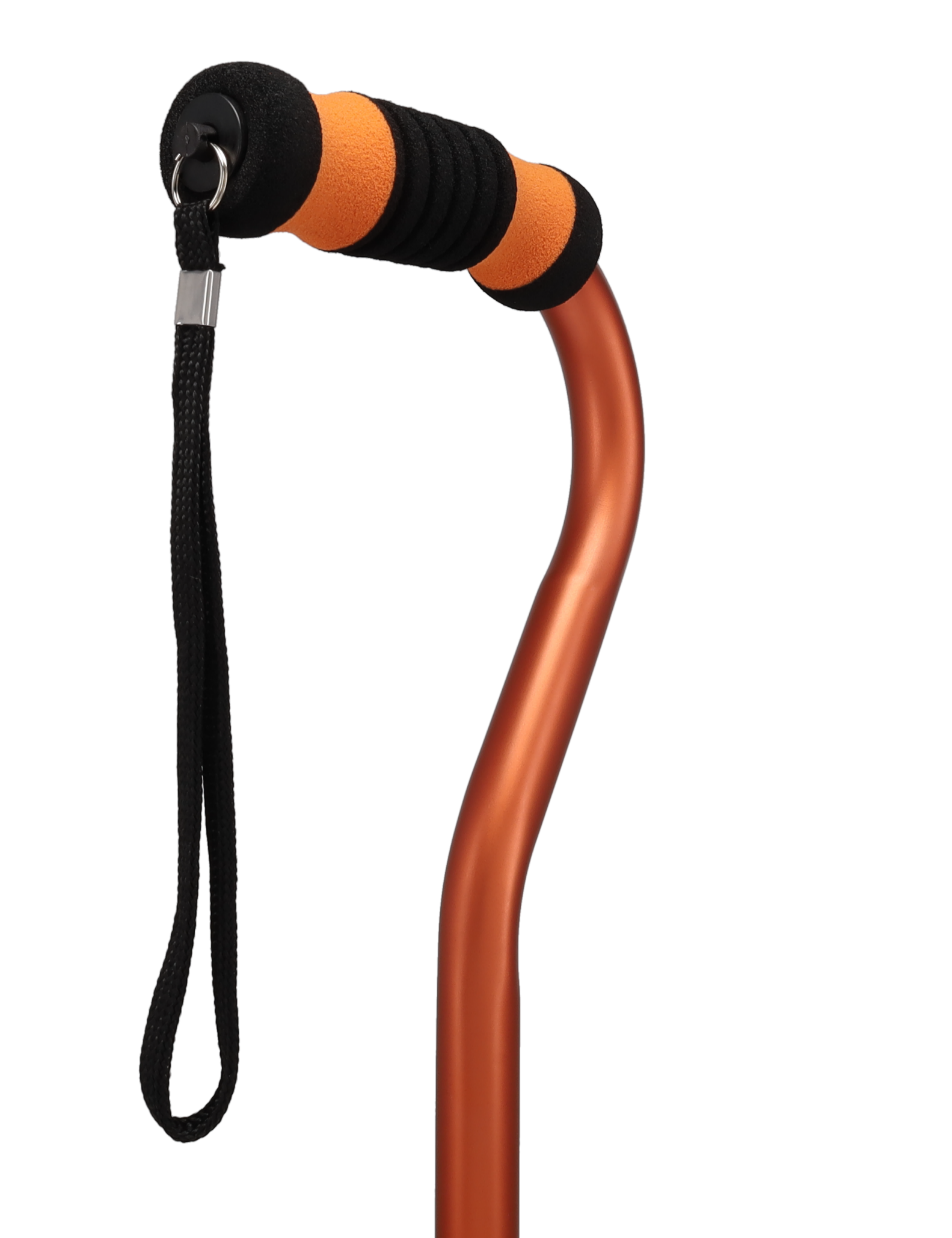 Orange Adjustable Offset Walking Cane w/ Color matching Grip