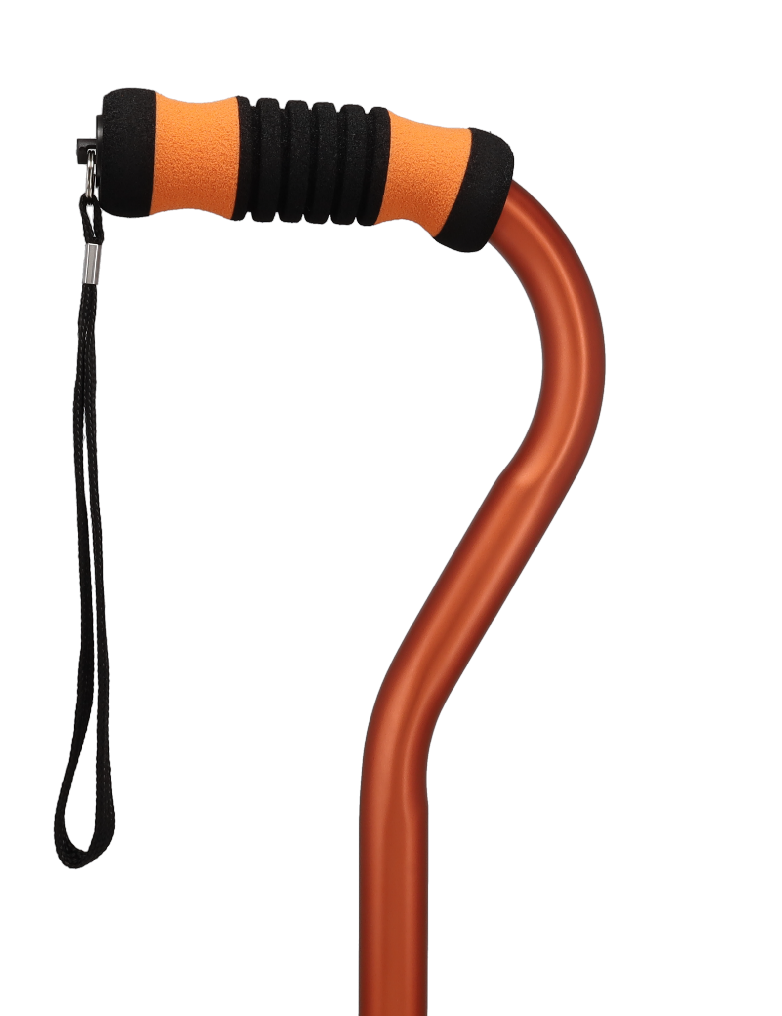 Orange Adjustable Offset Walking Cane w/ Color matching Grip