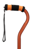 Orange Adjustable Offset Walking Cane w/ Color matching Grip