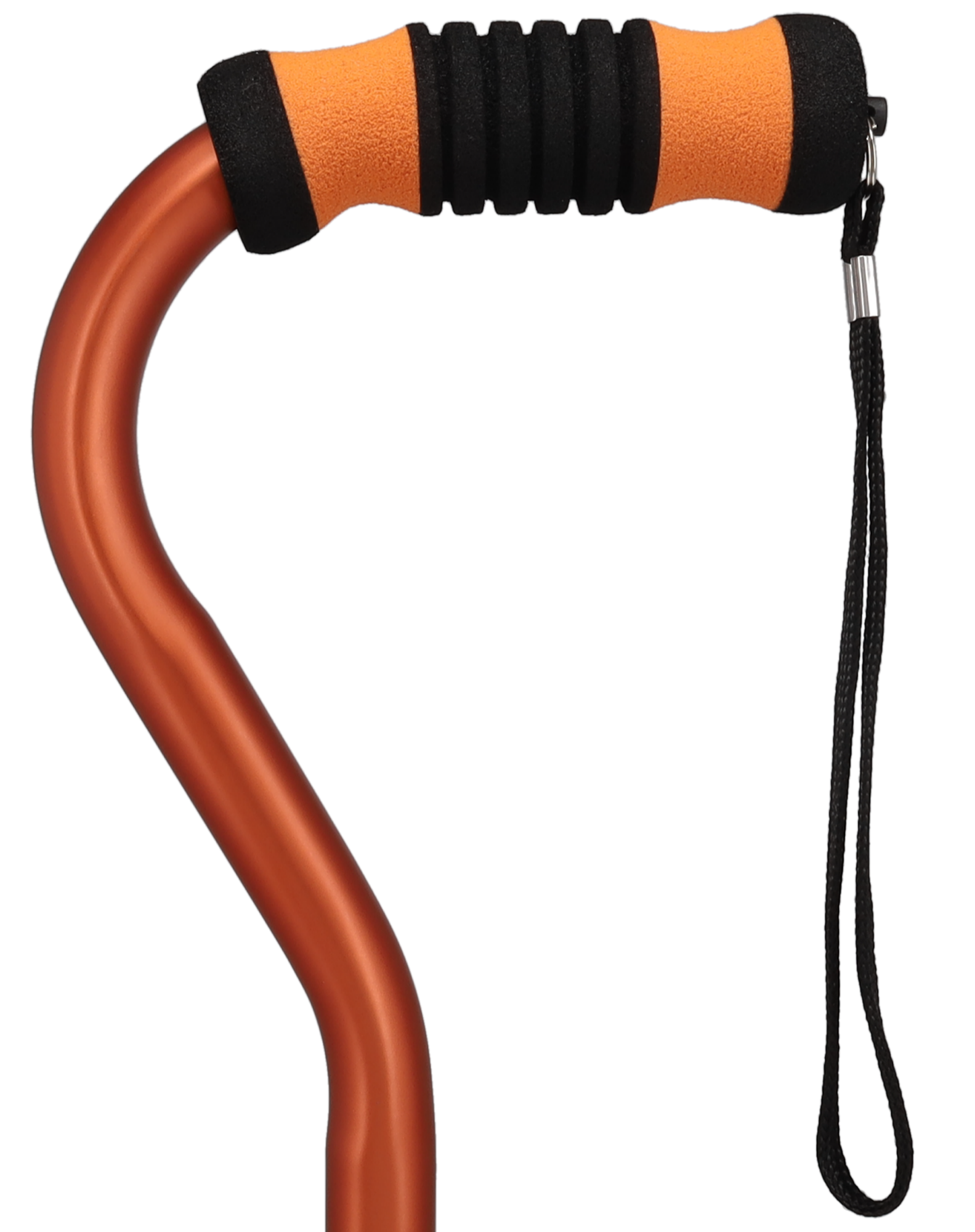 Orange Adjustable Offset Walking Cane w/ Color matching Grip