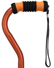 Orange Adjustable Offset Walking Cane w/ Color matching Grip