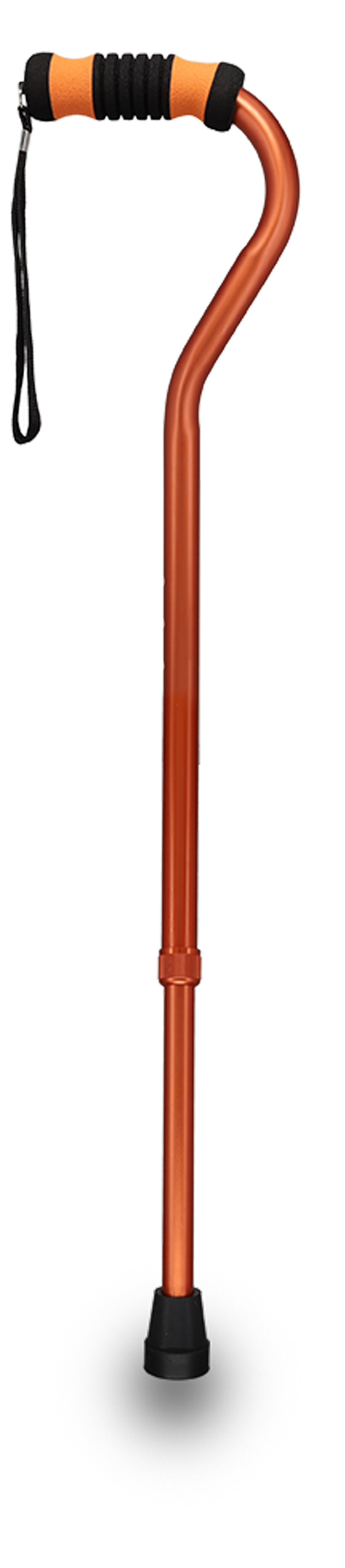 Orange Adjustable Offset Walking Cane w/ Color matching Grip