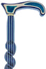 USA-Made Twisted Spiral Cane: Highlander Blue Durable Laminate