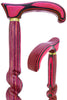 USA-Made Twisted Spiral Cane: Pink & Black Vibrant Laminate