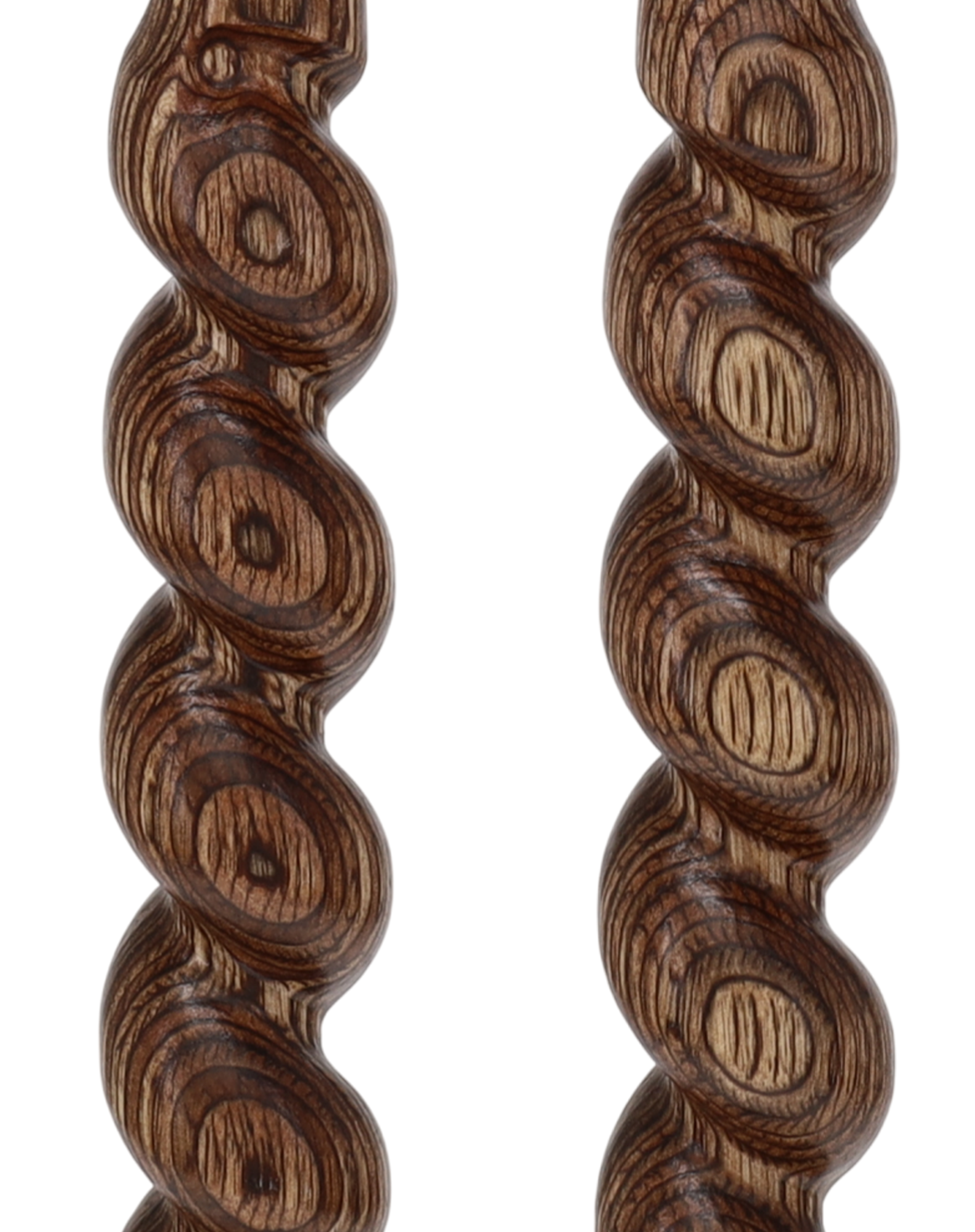 USA-Made Twisted Spiral Cane: Brown Durable Colorwood Laminate
