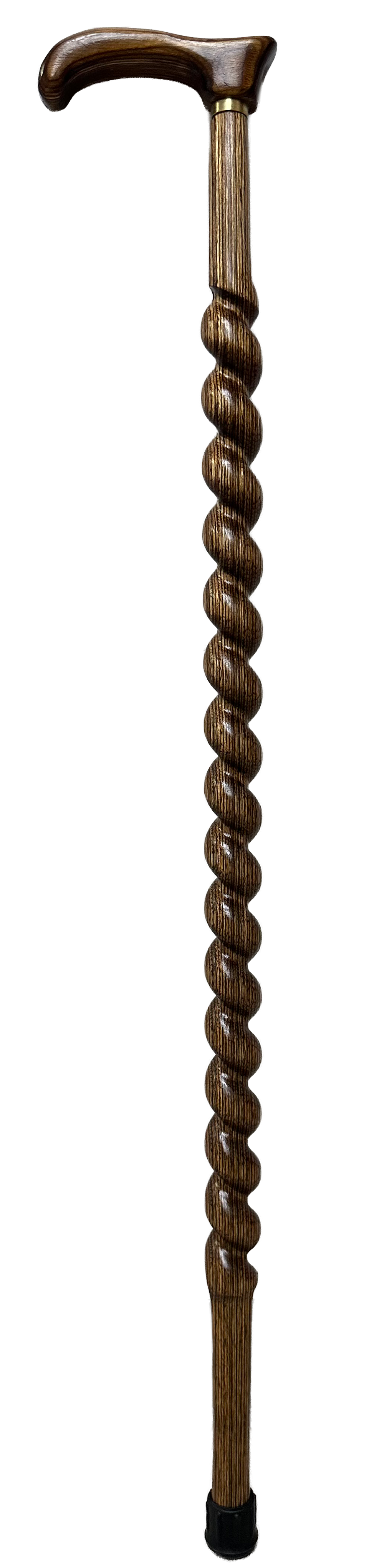 USA-Made Twisted Spiral Cane: Brown Durable Colorwood Laminate