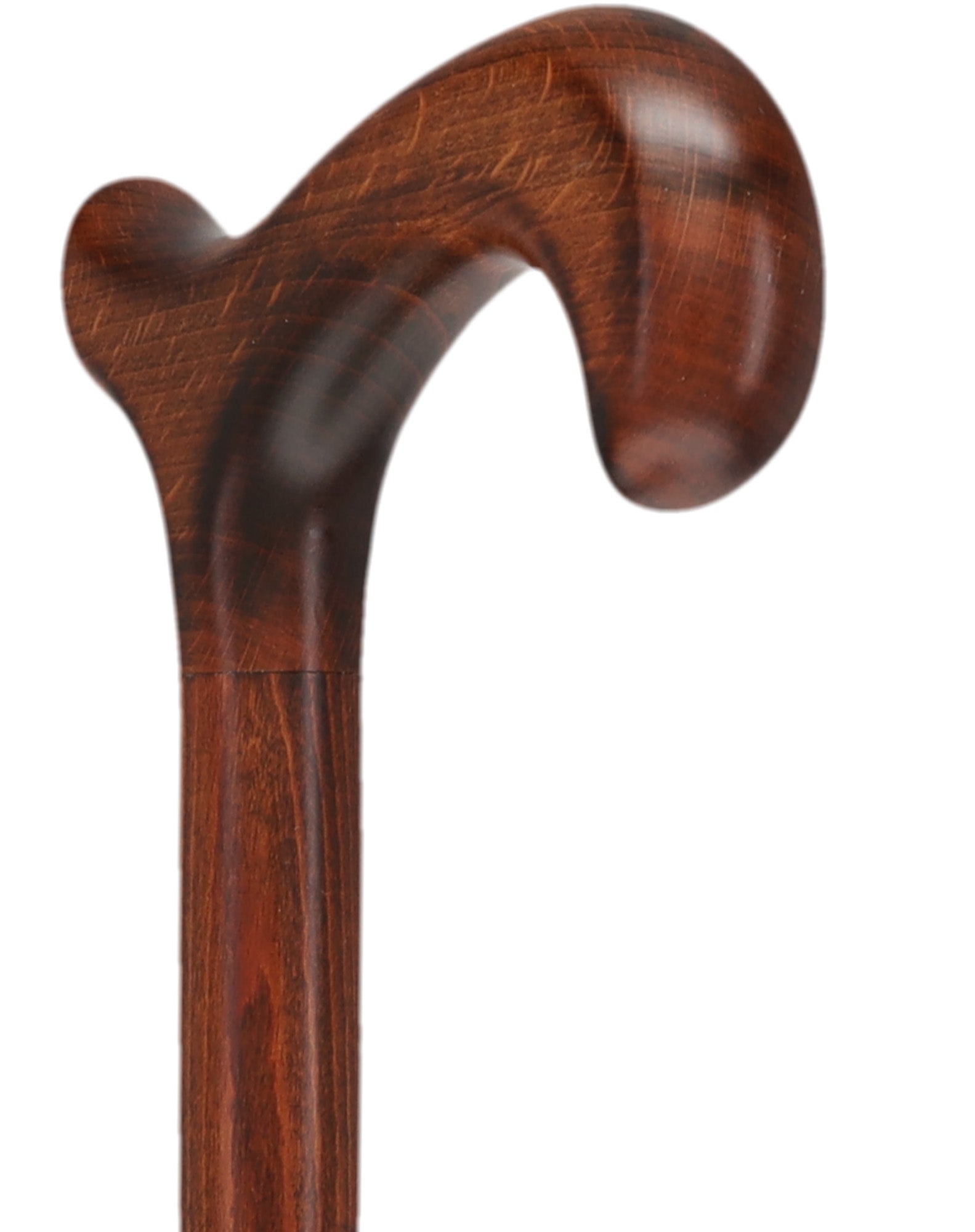 Spiral Carved Walking Cane - Derby Handle, Cherry Stain