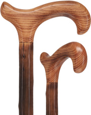 Classic Scorched Chestnut Derby Cane - Chestnut Shaft
