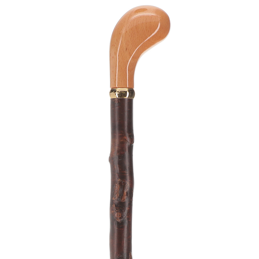 English Style Knob Walking Stick With Blackthorn Shaft and Brass