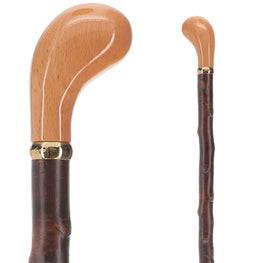 Scratch and Dent English Style Knob Walking Stick With Blackthorn Shaft and Brass Collar V2018