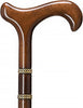 Gold Rings & Walnut Braided Derby Cane: Elegant Design