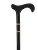 Gold & Black Derby Cane: Braided Design, Double Collar